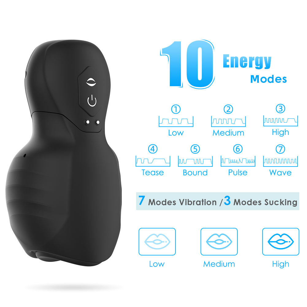 Multi-Frequency Sucking Vibration Masturbation Cup for Men
