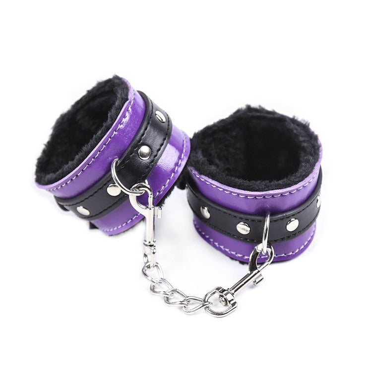 PU Leather Handcuffs and Ankles Set for Couple Games