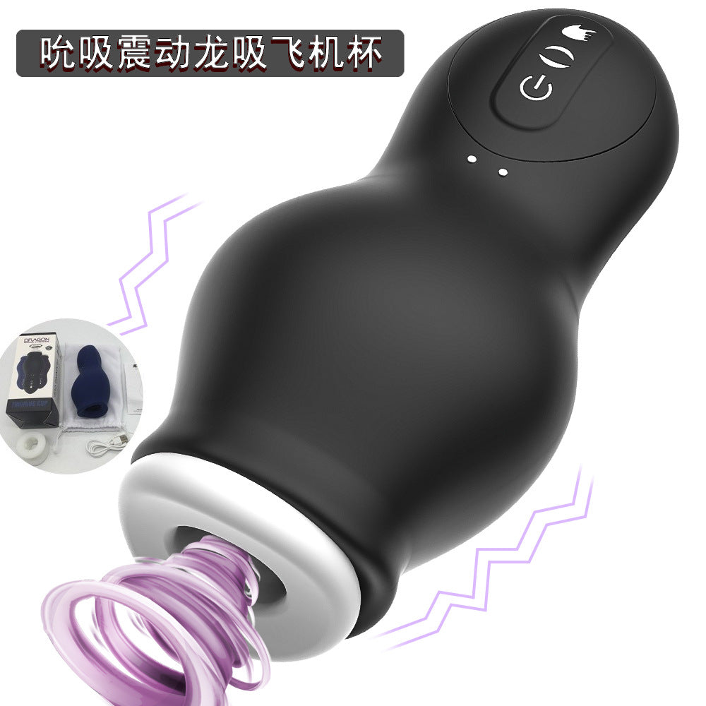 Dragon Suction Airplane Cup with Glans Vibrator for Male Masturbation