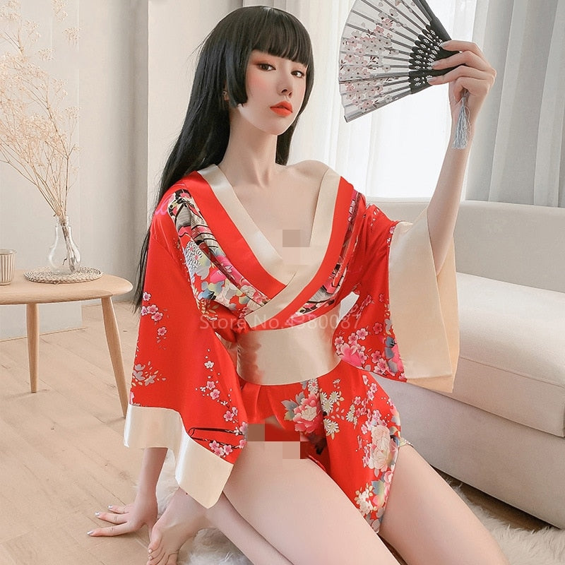 Floral Japanese Kimono Sleepwear for Women