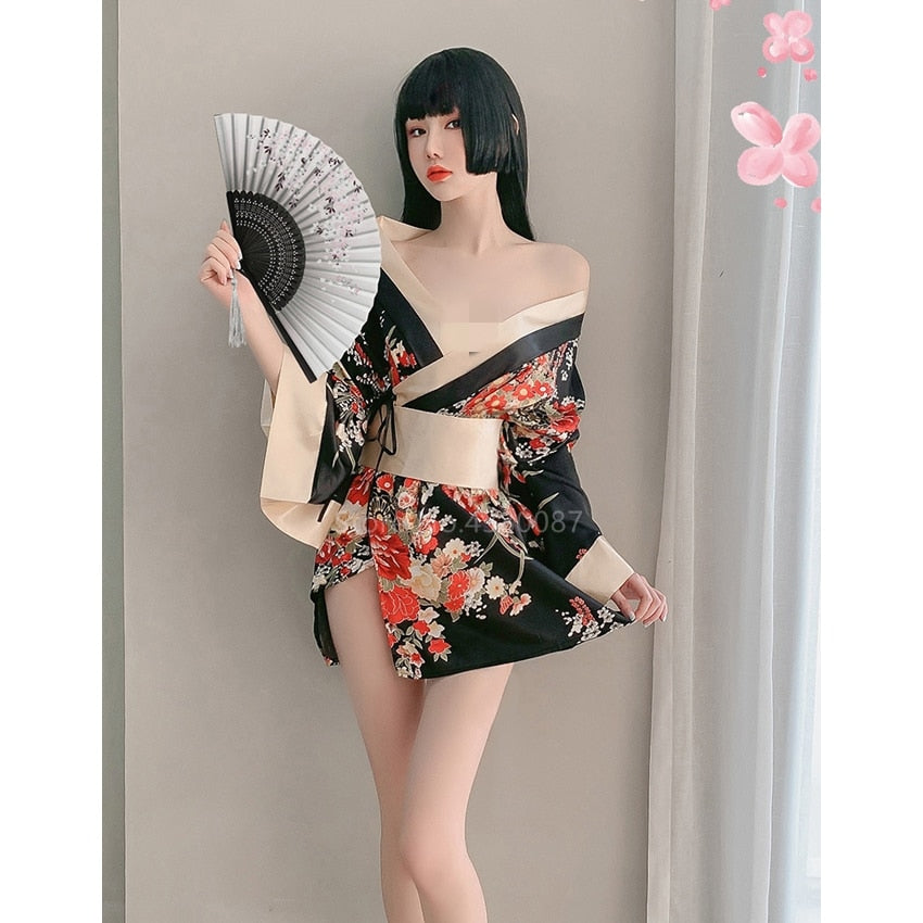 Floral Japanese Kimono Sleepwear for Women