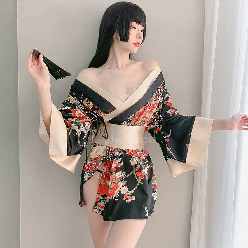 Floral Japanese Kimono Sleepwear for Women