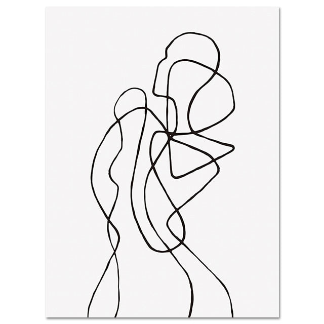 Minimalist Sexy Woman Body Line Canvas Wall Art