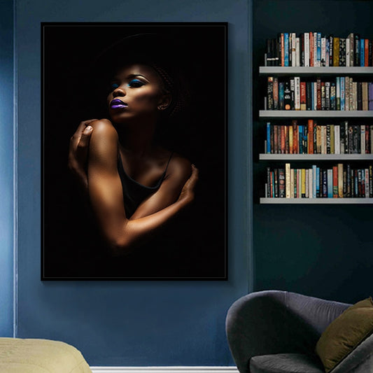 Sexy Black Nude African Woman Canvas Art