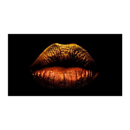 Golden Lips Canvas Painting for Home Decor