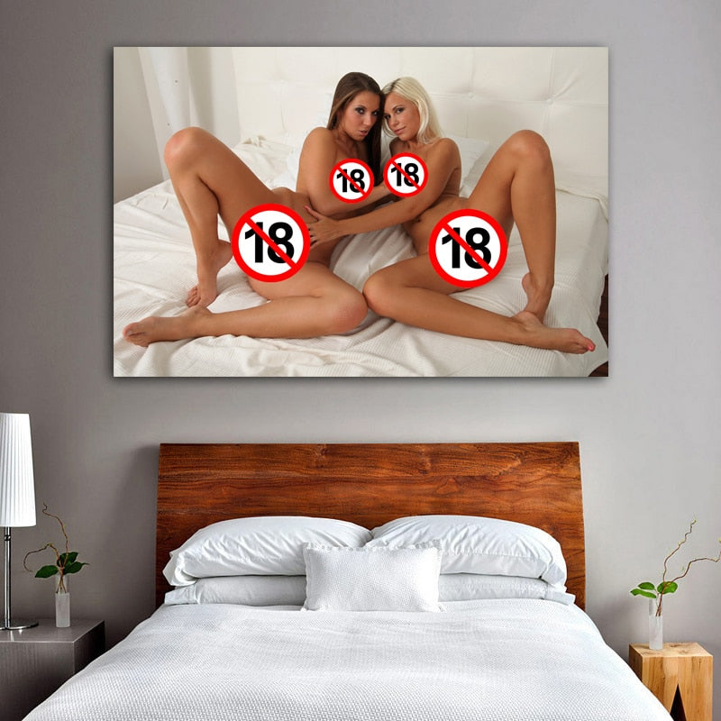 Sexy Porn babe models Nude Girls Canvas Posters and Prints For Home Room