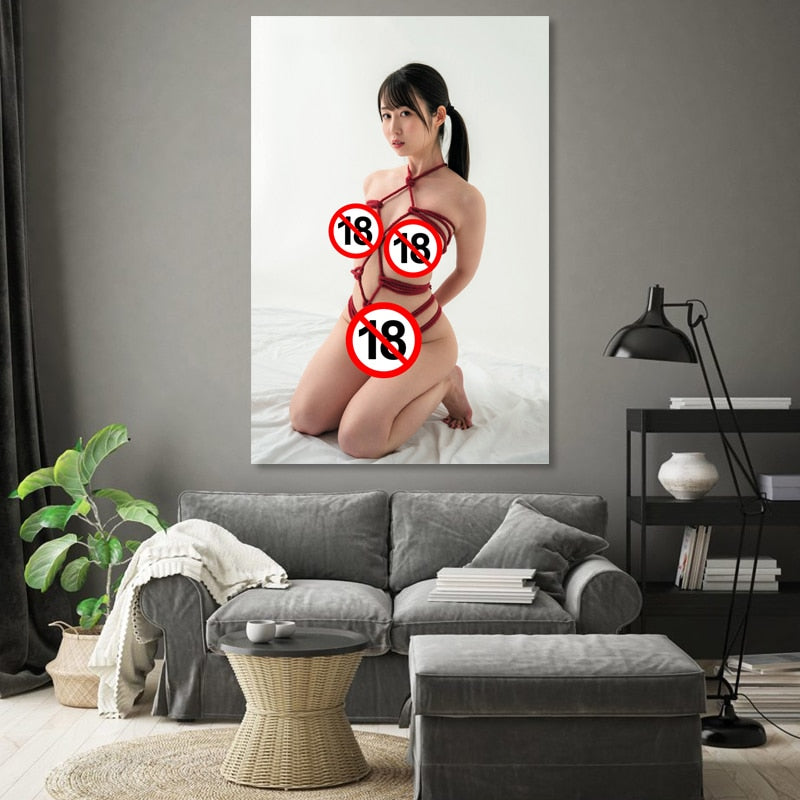 A Cute Japanese Sexy Girl Nude Canvas Painting