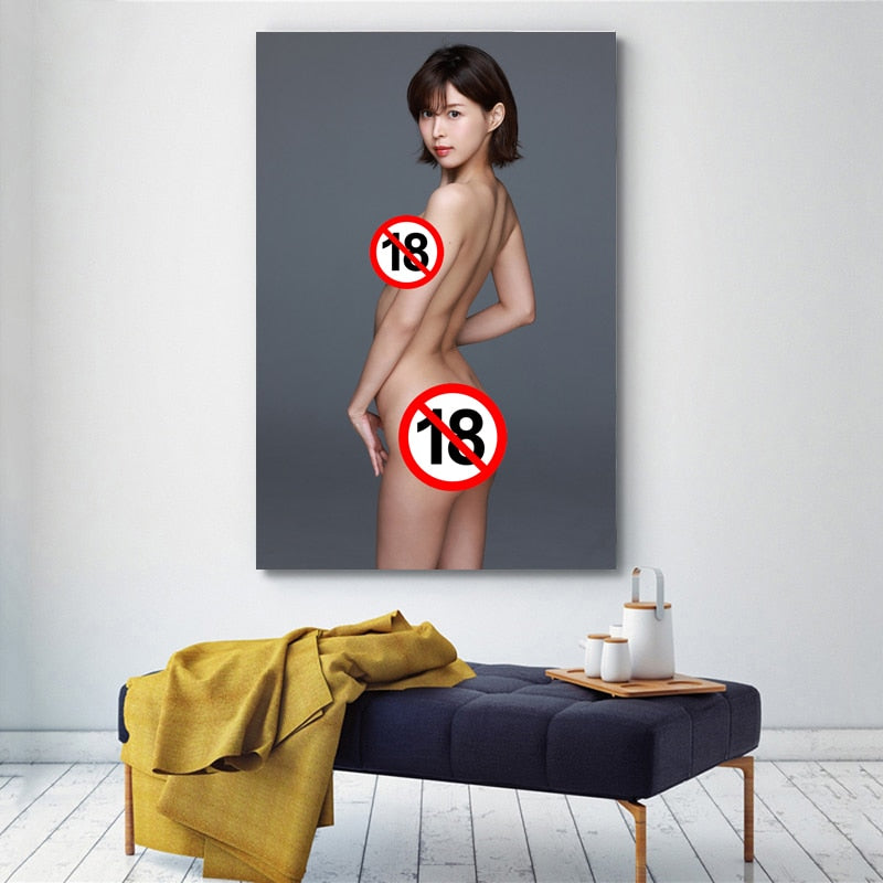 Asian Sexy Japanese Star Model Nude Canvas Posters and Prints For Home Living Room Decor