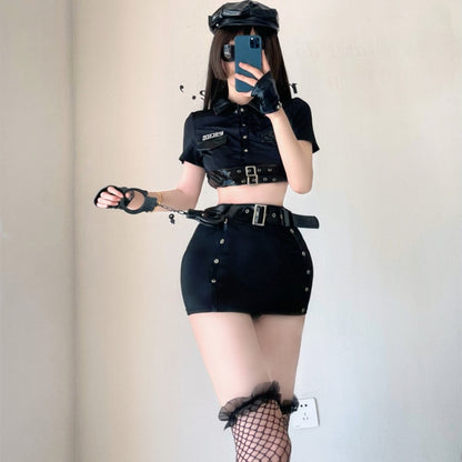 Sexy Lingerie Role Play Cop Policewoman Uniform Seductive