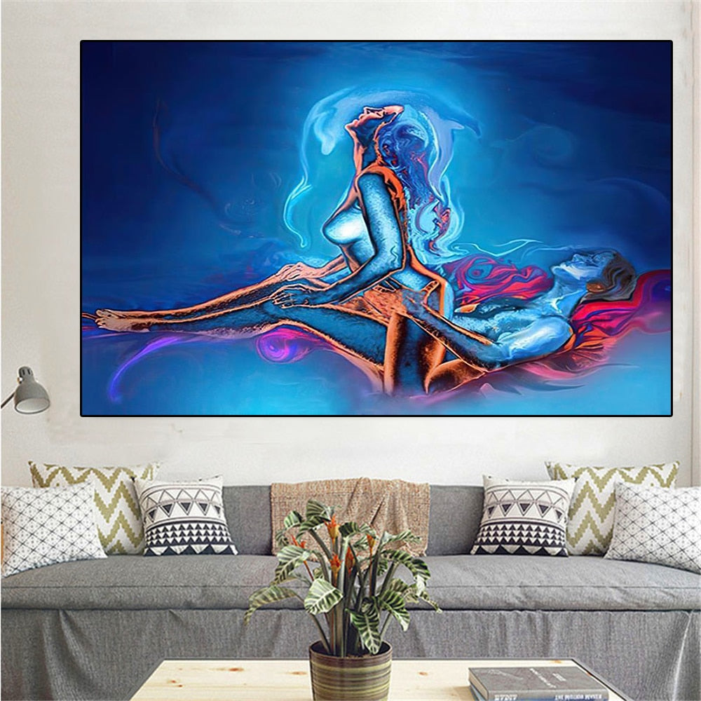 Abstract Nude Body Canvas Painting