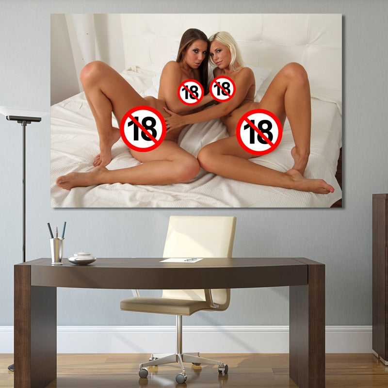 Sexy Porn babe models Nude Girls Canvas Posters and Prints For Home Room
