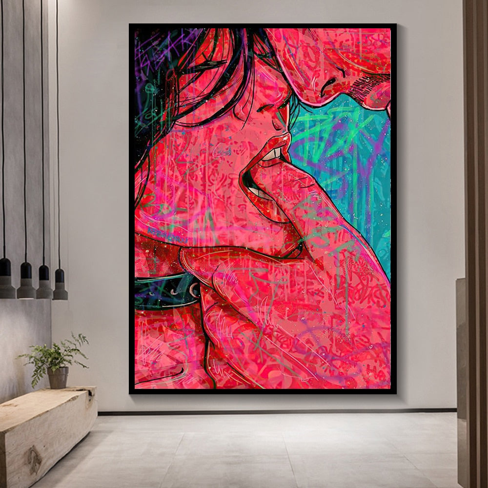 Abstract Nude Body Canvas Painting