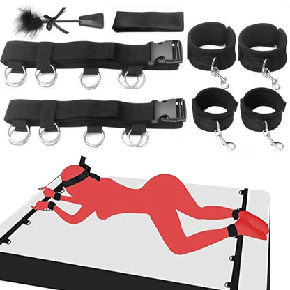 Bed Bondage Cuffs Set for Erotic Play