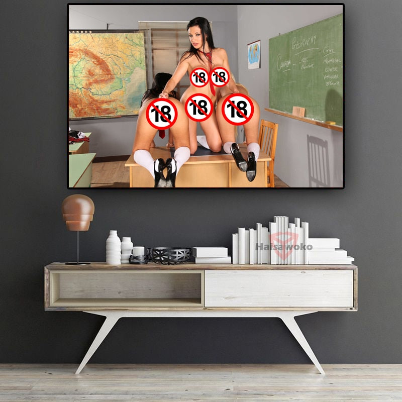 Sexy Nude Women Schoolgirl Aletta Ocean Canvas Printings Art Poster Home Decor Bedroom