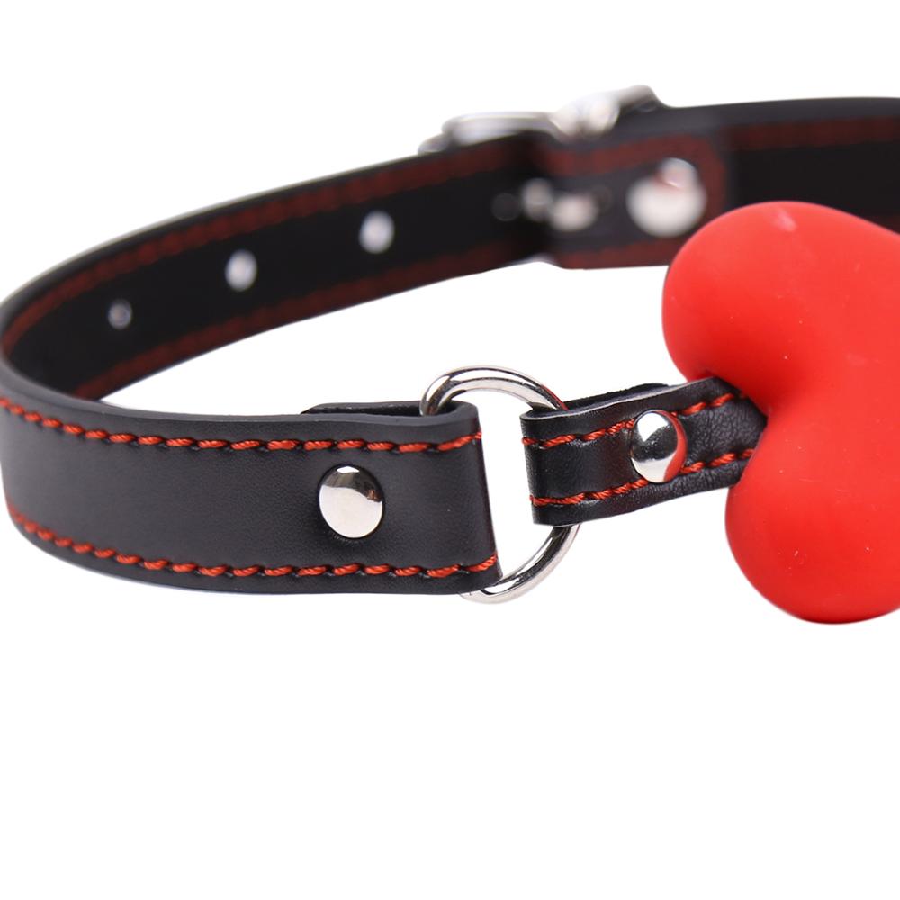 BDSM Silicone Mouth Gag Ball Love Bone Mond Harness - Erotic Sex Products for Couples' Adult Games