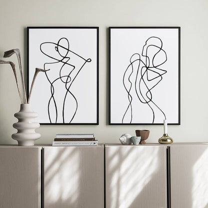 Minimalist Sexy Woman Body Line Canvas Wall Art