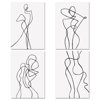 Minimalist Sexy Woman Body Line Canvas Wall Art