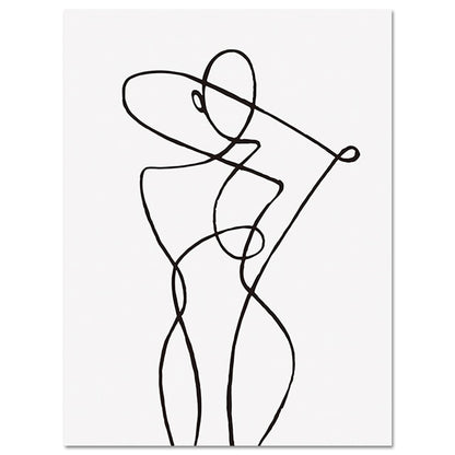 Minimalist Sexy Woman Body Line Canvas Wall Art