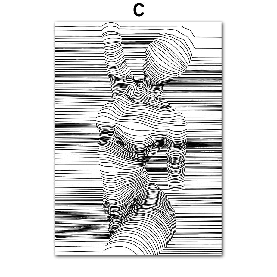 Abstract Line Body Art Canvas Painting