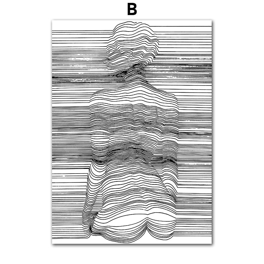 Abstract Line Body Art Canvas Painting
