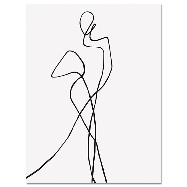 Minimalist Sexy Woman Body Line Canvas Wall Art