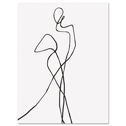 Minimalist Sexy Woman Body Line Canvas Wall Art