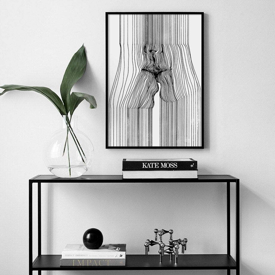 Abstract Line Body Art Canvas Painting