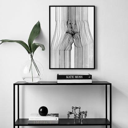 Abstract Line Body Art Canvas Painting