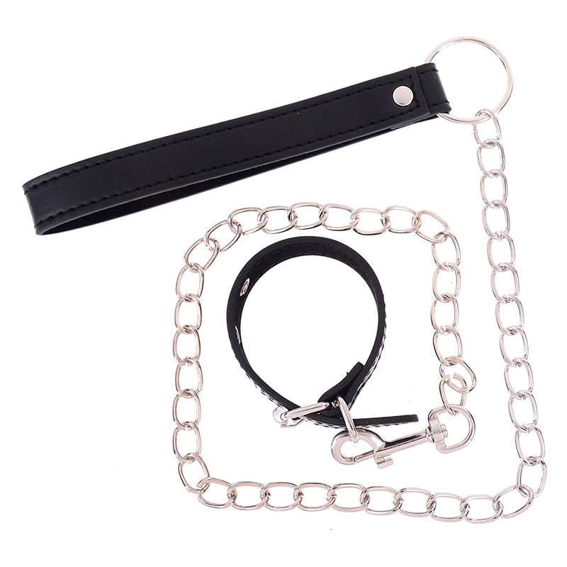 Leather Cock Ring with Chain for couples