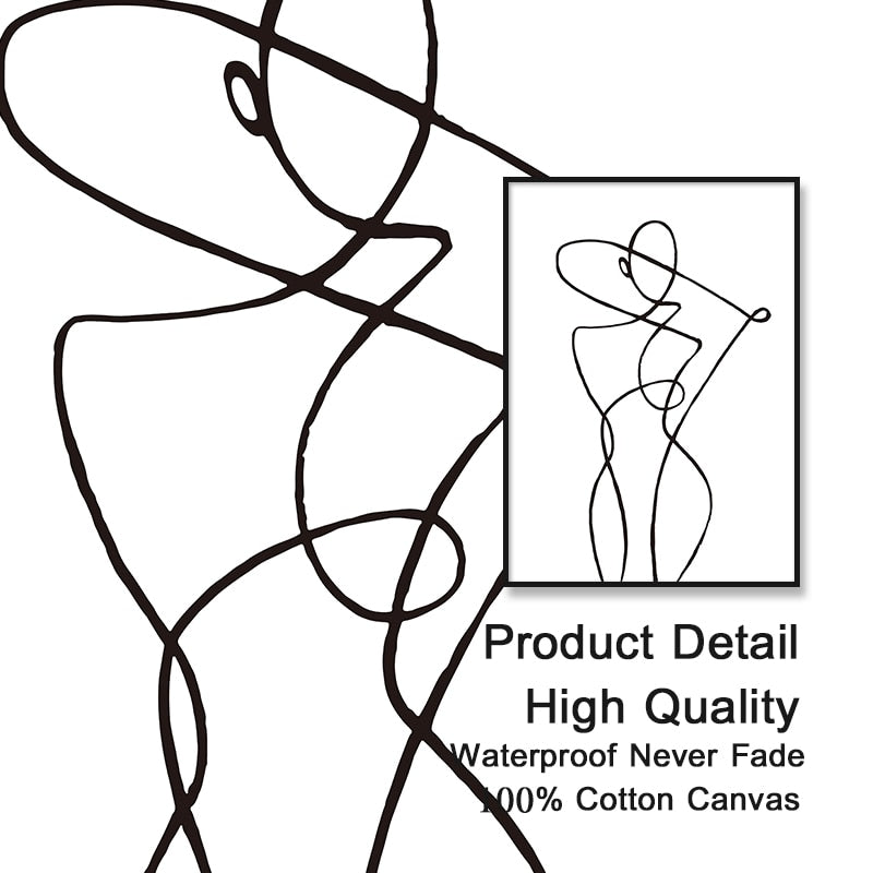 Minimalist Sexy Woman Body Line Canvas Wall Art