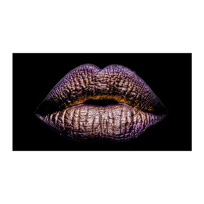 Golden Lips Canvas Painting for Home Decor