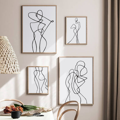 Minimalist Sexy Woman Body Line Canvas Wall Art
