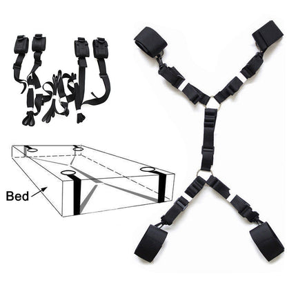Bed Bondage Cuffs Set for Erotic Play