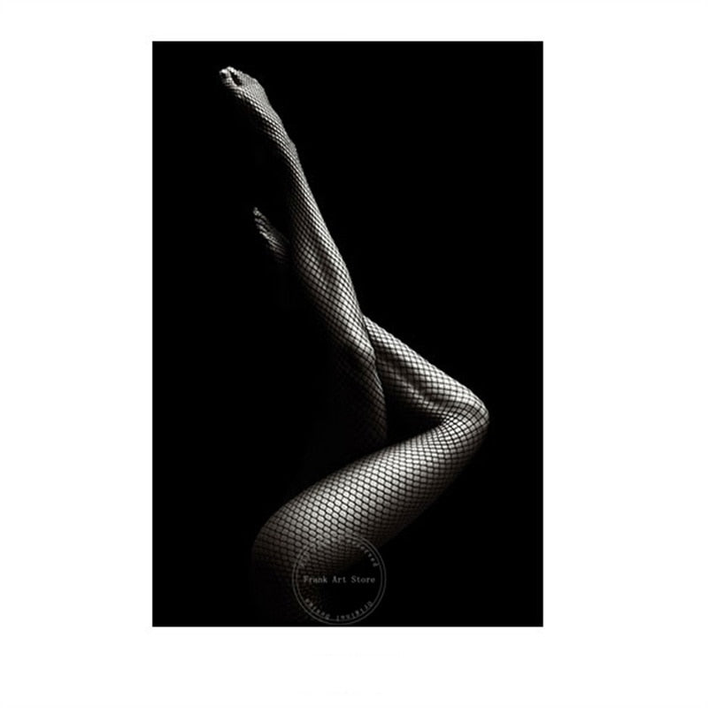 Black & White Sexy Women Figure Canvas Art