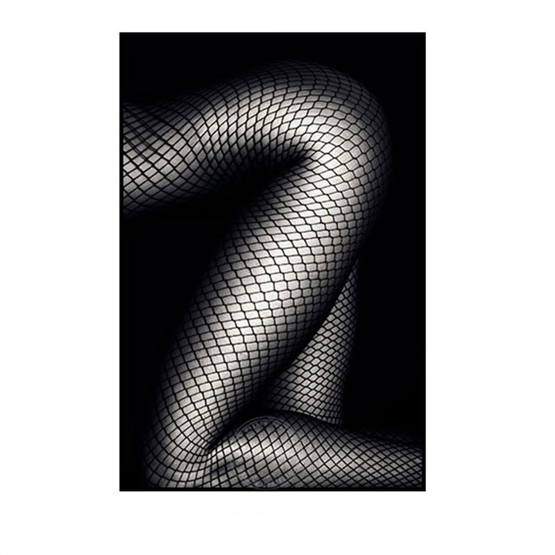 Black & White Sexy Women Figure Canvas Art