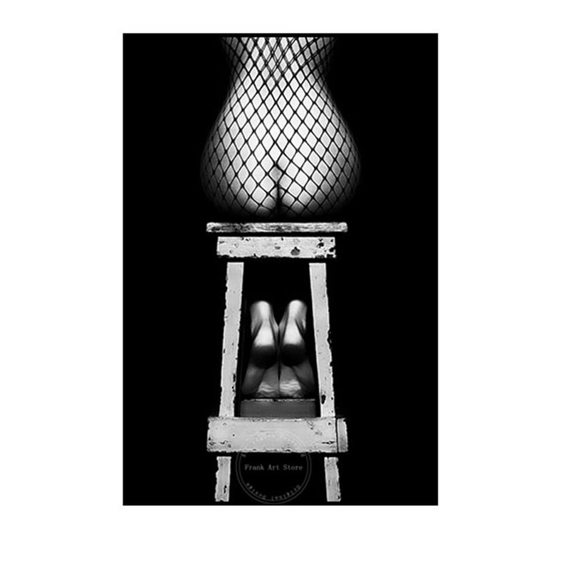 Black & White Sexy Women Figure Canvas Art