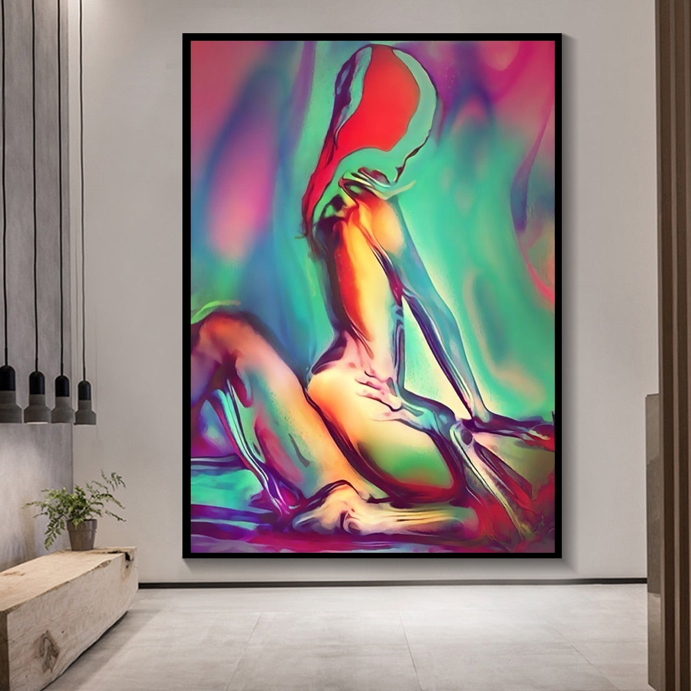 Abstract Nude Body Canvas Painting