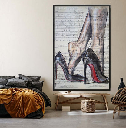 Sexy Nude Retro Lover Canvas Art Print