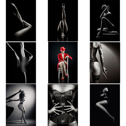 Black & White Sexy Women Figure Canvas Art