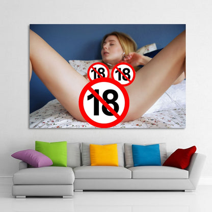 Blonde Erotic Nude Canvas Wall Art