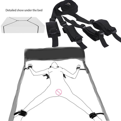 Bed Bondage Cuffs Set for Erotic Play