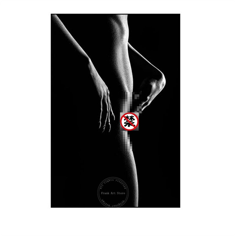 Black & White Sexy Women Figure Canvas Art