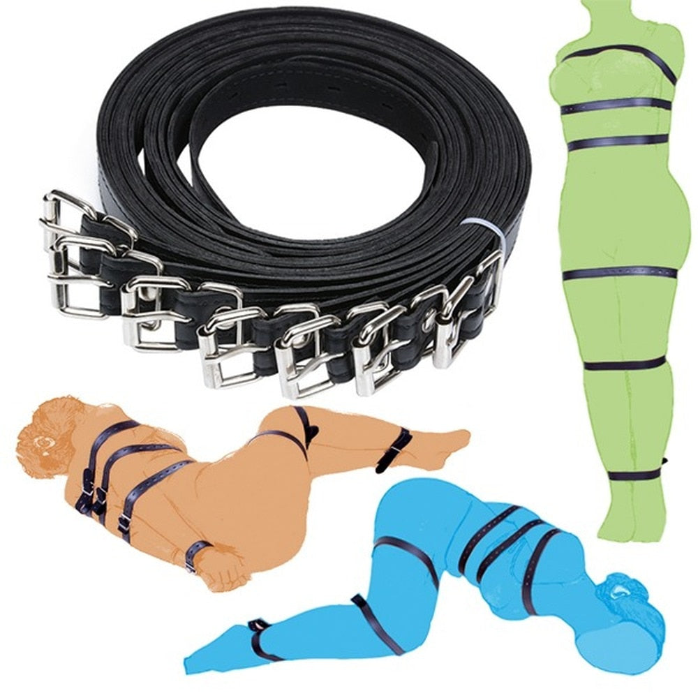 7-Piece Leather Bondage Set for Couples