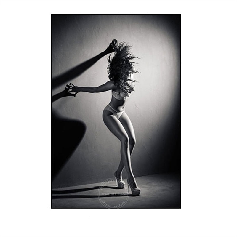 Black & White Sexy Women Figure Canvas Art