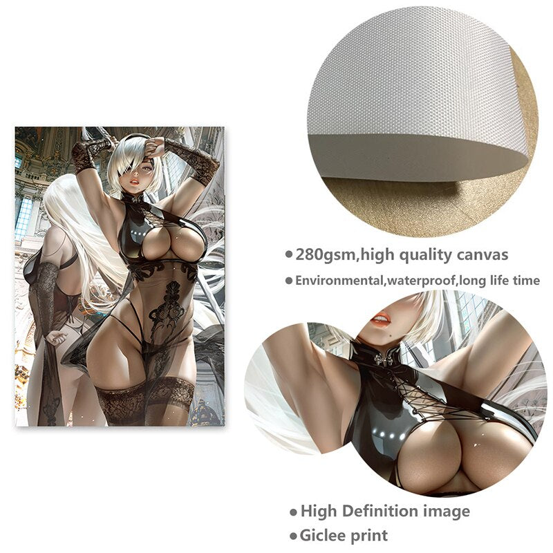 Customizable 3D Christmas Nude Anime Girl Poster