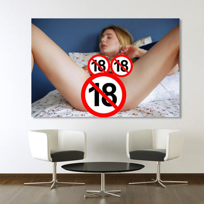 Blonde Erotic Nude Canvas Wall Art