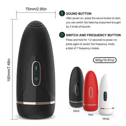 Automatic Masturbator for Men with Vibration, Realistic Vagina and Blowjob