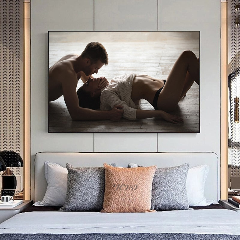 Modern Sexy Kiss Canvas Prints for Home Decor