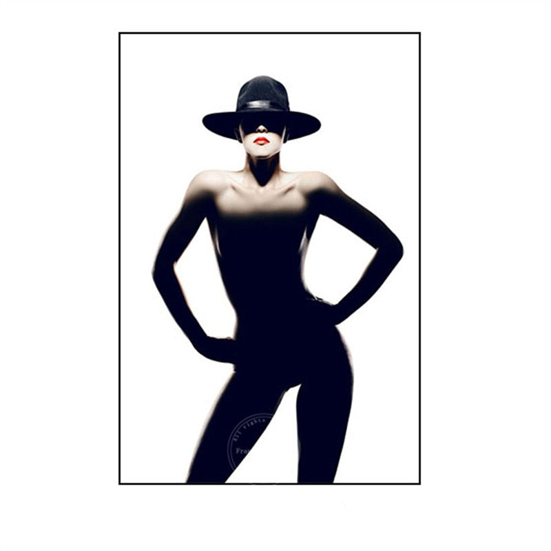 Black & White Sexy Women Figure Canvas Art