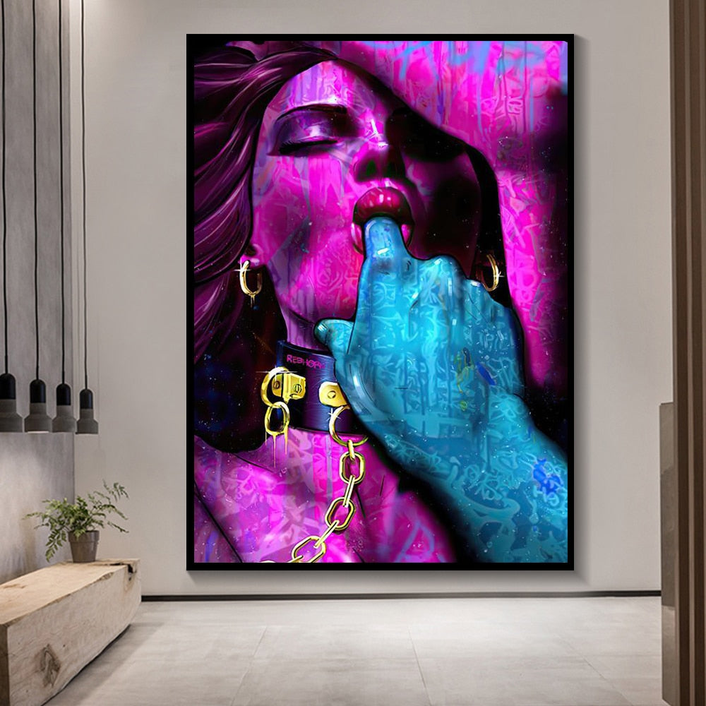 Abstract Nude Body Canvas Painting